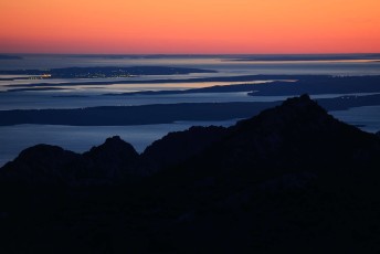 Sunset over the Adriatic sea, Paklenica National Park